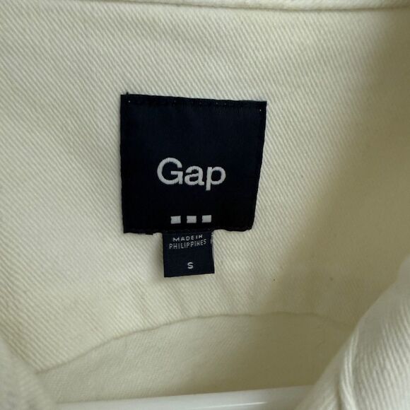 GAP White Denim Button Up Jacket Women’s Size S - Picture 2 of 4